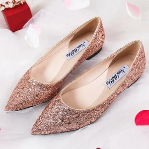 Modne ženske ravne baletne cipele Bling cipele sa šiljatim prstima Elegantne udobne ženske sjajne ravne cipele Vjenčane cipele veličina 31-45