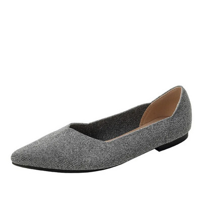 γυναικεία φλατ παπούτσια μεγάλα 42 / 43 επάνω αναπνεύσιμη πλεκτή σόλα αντιολισθητικό ελαστικό υλικό μυτερά παπούτσια άνοιξη / καλοκαίρι2024 νέο