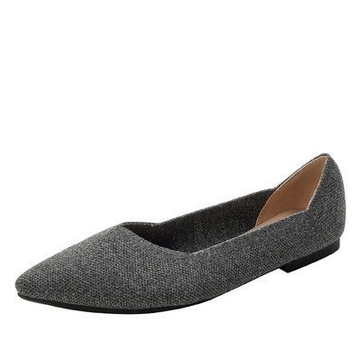 γυναικεία φλατ παπούτσια μεγάλα 42 / 43 επάνω αναπνεύσιμη πλεκτή σόλα αντιολισθητικό ελαστικό υλικό μυτερά παπούτσια άνοιξη / καλοκαίρι2024 νέο