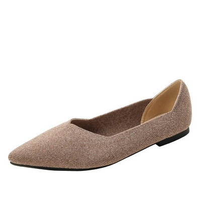 γυναικεία φλατ παπούτσια μεγάλα 42 / 43 επάνω αναπνεύσιμη πλεκτή σόλα αντιολισθητικό ελαστικό υλικό μυτερά παπούτσια άνοιξη / καλοκαίρι2024 νέο