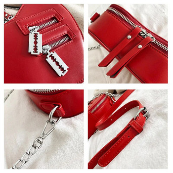 Gothic Heart Blade Zipper Chain Crossbody чанти за жени за момичета Ежедневни портмонета през рамо Дамски чанти Techwear Summer Wallet Goth