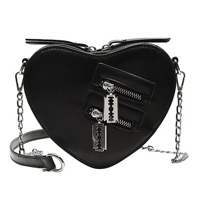 Gothic Heart Blade Lanac s patentnim zatvaračem Torbe preko ramena za žene Djevojke Ležerne torbice na rame Ručne torbice Techwear Ljetni novčanik Goth