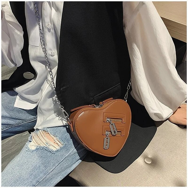Gothic Heart Blade Lanac s patentnim zatvaračem Torbe preko ramena za žene Djevojke Ležerne torbice na rame Ručne torbice Techwear Ljetni novčanik Goth