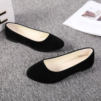 Moteriški plokšti batai Trend Paprasti Saldūs Klasikiniai Saldainių Spalvos Nauji Rudens Vasaros Kasdieniai Flock Butai Valtis Mieli Mergaičių Butai Biuro batai