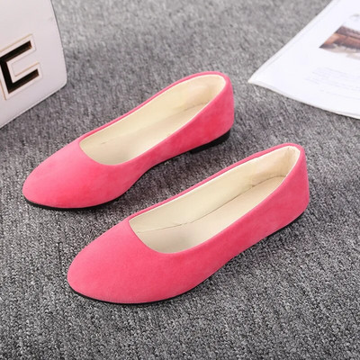 Moteriški plokšti batai Trend Paprasti Saldūs Klasikiniai Saldainių Spalvos Nauji Rudens Vasaros Kasdieniai Flock Butai Valtis Mieli Mergaičių Butai Biuro batai