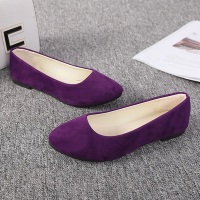 Moteriški plokšti batai Trend Paprasti Saldūs Klasikiniai Saldainių Spalvos Nauji Rudens Vasaros Kasdieniai Flock Butai Valtis Mieli Mergaičių Butai Biuro batai