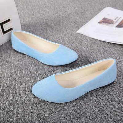 Moteriški plokšti batai Trend Paprasti Saldūs Klasikiniai Saldainių Spalvos Nauji Rudens Vasaros Kasdieniai Flock Butai Valtis Mieli Mergaičių Butai Biuro batai