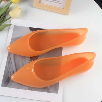 Παπούτσια εργασίας Maogu Rubber Jelly Galoshes Διαφανή γυμνά λευκά μποτάκια φτηνά καλοκαιρινά slip-on casual Flat 2024 Νέες γυναικείες μπότες βροχής