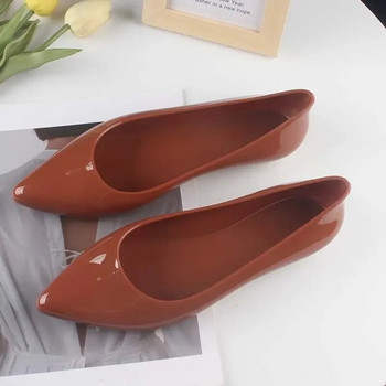 Παπούτσια εργασίας Maogu Rubber Jelly Galoshes Διαφανή γυμνά λευκά μποτάκια φτηνά καλοκαιρινά slip-on casual Flat 2024 Νέες γυναικείες μπότες βροχής