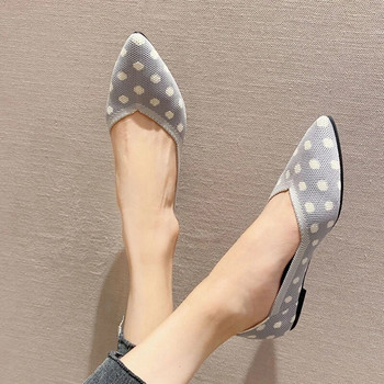 Γυναικεία φλατ παπούτσια casual fashion dot χρώμα που ταιριάζουν με αναπνεύσιμο αντιολισθητικό καουτσούκ με μυτερά παπούτσια την άνοιξη