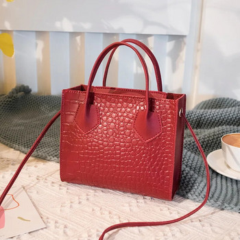 Дамска чанта през рамо Дамски чанти с крокодилски модел Мини дамска луксозна дизайнерска чанта отворена за млади момичета Sac A Main Femme