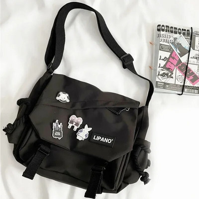 Nagy kapacitású válltáska Japán Harajuku Retro Munkaruházat Postás táska Crossbody Táskák Ifjúsági Diák Táska
