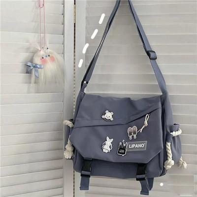 Nagy kapacitású válltáska Japán Harajuku Retro Munkaruházat Postás táska Crossbody Táskák Ifjúsági Diák Táska
