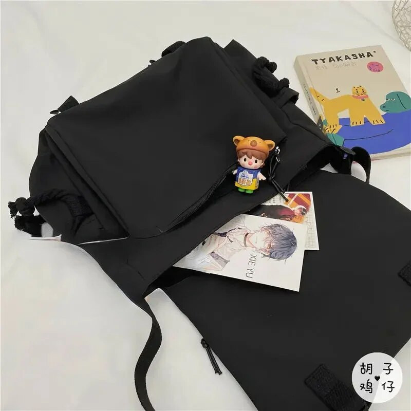 Nagy kapacitású válltáska Japán Harajuku Retro Munkaruházat Postás táska Crossbody Táskák Ifjúsági Diák Táska