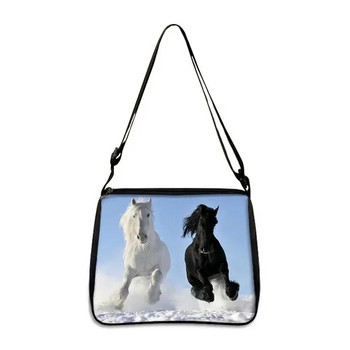 Κομψές τσάντες ζώων με άλογο μόδας καμβάς τσάντα ώμου Γυναικεία τσάντα αγγελιοφόρος κορίτσια Τσάντες ταξιδιού Γυναικείες τσάντες χιαστί