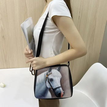 Elegent Дамски чанти с животни и коне Модна платнена чанта през рамо Дамска чанта за момичета Пътни чанти Дамски чанти с кръст