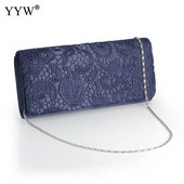 YYW Vintage Satin Clutch Krepšys Moterims Vakarinė Piniginė Vandeniui Neperšlampami Dieniniai Pečių Krepšiai Mėlynos Pirkinių Piniginės Prom Sac