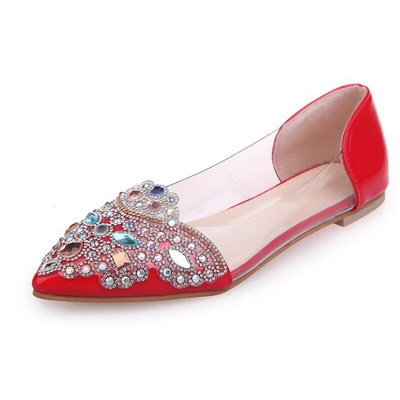 Καλοκαιρινό γυναικείο μπαλέτο Flat Rhinestone Μπαλαρίνα με μαλακή σόλα σε casual γυναικεία κρυστάλλινα κομψά γυναικεία παπούτσια γάμου Άνοιξη