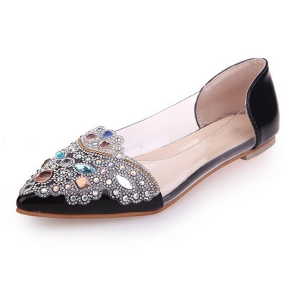 Καλοκαιρινό γυναικείο μπαλέτο Flat Rhinestone Μπαλαρίνα με μαλακή σόλα σε casual γυναικεία κρυστάλλινα κομψά γυναικεία παπούτσια γάμου Άνοιξη