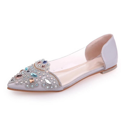 Καλοκαιρινό γυναικείο μπαλέτο Flat Rhinestone Μπαλαρίνα με μαλακή σόλα σε casual γυναικεία κρυστάλλινα κομψά γυναικεία παπούτσια γάμου Άνοιξη