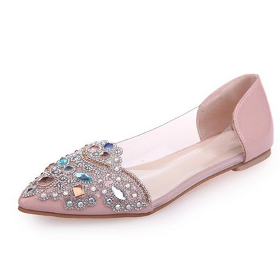 Καλοκαιρινό γυναικείο μπαλέτο Flat Rhinestone Μπαλαρίνα με μαλακή σόλα σε casual γυναικεία κρυστάλλινα κομψά γυναικεία παπούτσια γάμου Άνοιξη