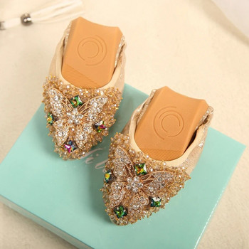 2024 Марка Дамски обувки Дизайн Модни златни плоски обувки Дамски Ежедневни Удобни мокасини с приплъзване Обувки с остър връх Zapatos Mujer