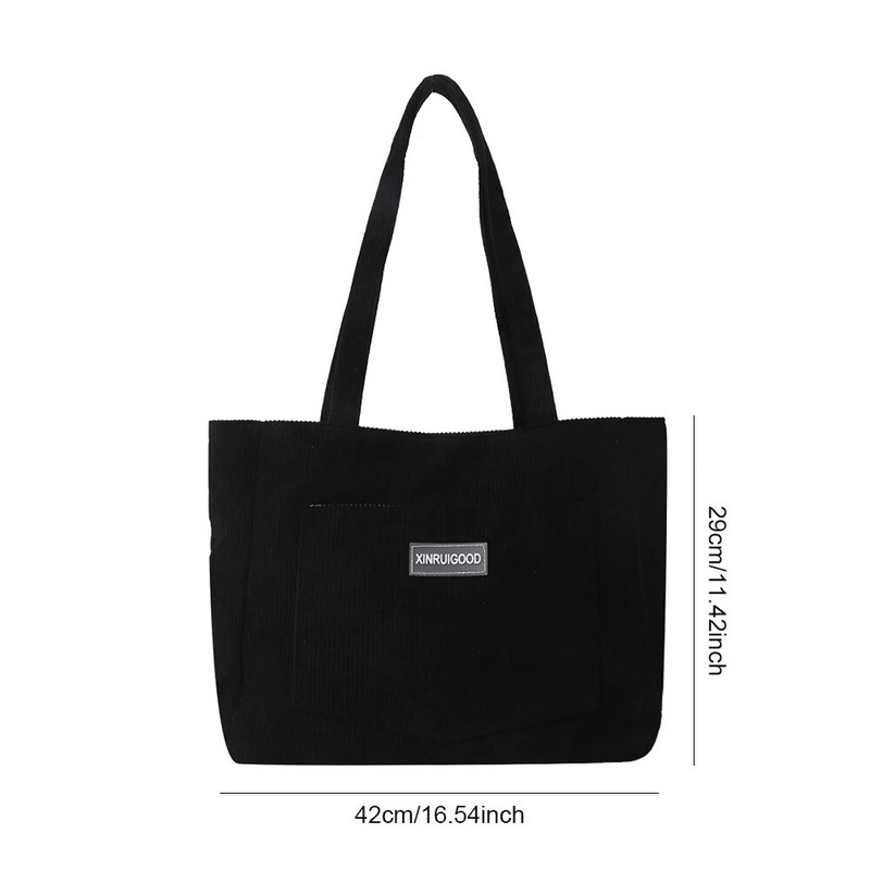 Női kordbársony hordtáska zsebekkel Zsinóros hordtáska Alkalmi bevásárlótáska iskolai munkához Vásárlás