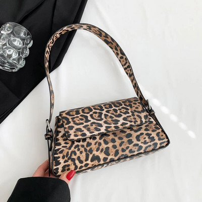 Mini hobo torba od PU kože Vodootporna ženska moderna torba na rame velikog kapaciteta Torba s leopard printom ispod pazuha Jednobojne putne torbe