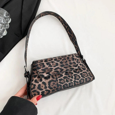 Mini hobo torba od PU kože Vodootporna ženska moderna torba na rame velikog kapaciteta Torba s leopard printom ispod pazuha Jednobojne putne torbe