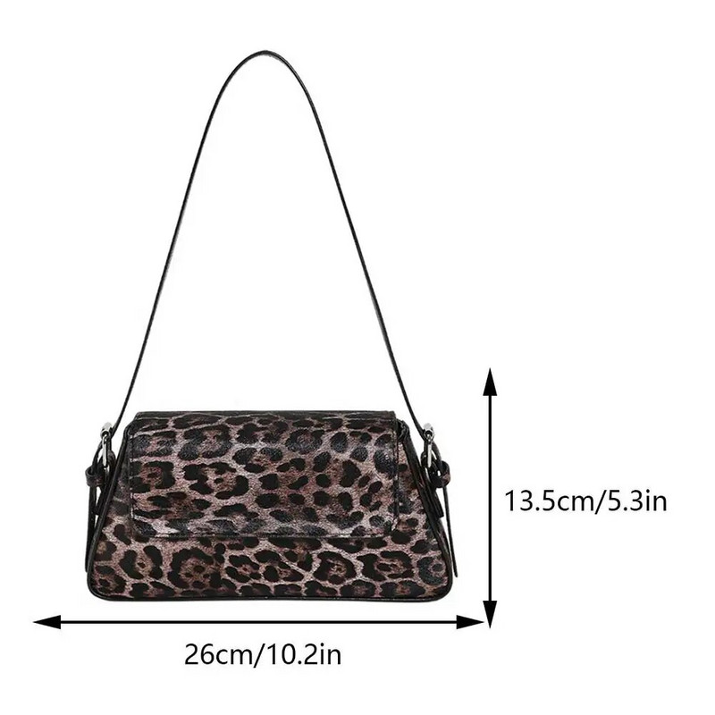 Mini hobo torba od PU kože Vodootporna ženska moderna torba na rame velikog kapaciteta Torba s leopard printom ispod pazuha Jednobojne putne torbe