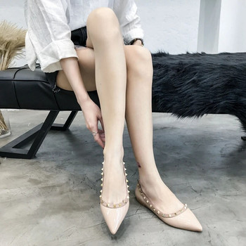 κλασικά μάρκα γυναικεία φλατ παπούτσια πριτσίνια παπούτσια γάμου λουστρίνι μαύρα γυμνά παπούτσια ίσια παπούτσια με μύτη