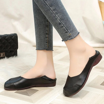 Големи размери Кожени обувки с равни дамски ръчно изработени кожени мокасини Гъвкави есенни ежедневни обувки Дамски равни обувки Zapatos Mujer vc4232
