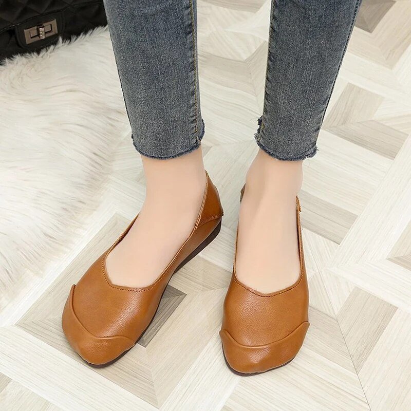 Kožne ravne cipele veće veličine Ženske ručno rađene kožne mokasine Fleksibilne jesenske cipele za slobodno vrijeme Ženske ravne cipele Zapatos Mujer vc4232