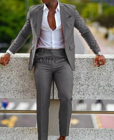 Πορτοκαλί επίσημα ανδρικά κοστούμια για χορό γάμου Notch Lapel Blazer Custom Made Fashion Σμόκιν Σακάκι δύο τεμαχίων+παντελόνι Tr Hombreajes De