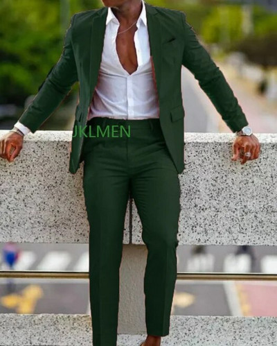 Πορτοκαλί επίσημα ανδρικά κοστούμια για χορό γάμου Notch Lapel Blazer Custom Made Fashion Σμόκιν Σακάκι δύο τεμαχίων+παντελόνι Tr Hombreajes De