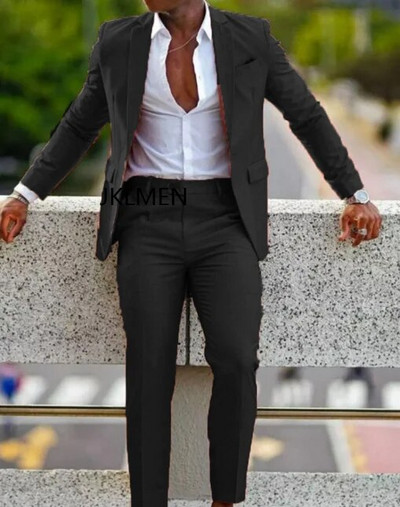 Πορτοκαλί επίσημα ανδρικά κοστούμια για χορό γάμου Notch Lapel Blazer Custom Made Fashion Σμόκιν Σακάκι δύο τεμαχίων+παντελόνι Tr Hombreajes De