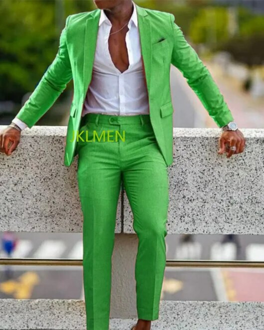 Πορτοκαλί επίσημα ανδρικά κοστούμια για χορό γάμου Notch Lapel Blazer Custom Made Fashion Σμόκιν Σακάκι δύο τεμαχίων+παντελόνι Tr Hombreajes De