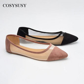 Rastezljive pletene balerinke Ženske natikače 2023 Proljetne prozračne mrežaste ravne cipele Balerina mokasine Ležerne cipele na špic vrhove