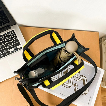 Дамска чанта през рамо 2D чанти Чанти с горна дръжка Новост Ежедневни летни контрастни цветове Модни регулируеми презрамки 3D рисунка Tote