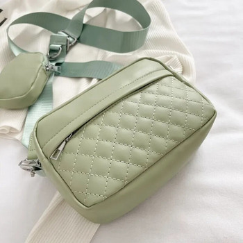 Чанта Lingge Пролет/Лято Нова широколентова модна ежедневна чанта с едно рамо Нулев портфейл Малка квадратна чанта през рамо