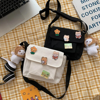 Сладка платнена малка чанта за жени 2023 Нова японска диагонална чанта Harajuku Дива студентска чанта за момиче през рамо Чанти за жени