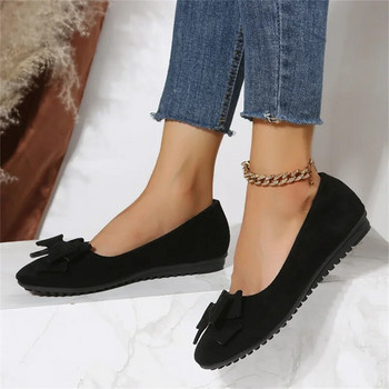 Casual Bowknot Γυναικεία Flat Παπούτσια Φθινοπωρινά ρηχά στρογγυλά δάχτυλα Αντλία Comfort Solid Slip-on Outdoor Γυναικεία παπούτσια περπατήματος Plus Size 43