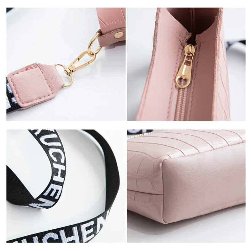 Laisvalaikis moteriškas peties krepšys Mini Crossbody Bucket rankinė Moteriški pasiuntinių krepšiai moterims, nauja krokodilo piniginė