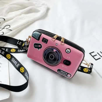 Универсална дамска чанта с наклонено рамо за жени Модерна готина персонална чанта с дизайн на фотоапарат Цветна кутия Мобилен