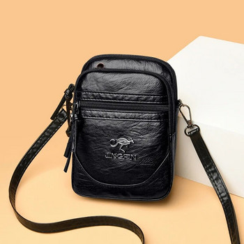 Чанта през рамо Нова мека PU чанта за едно рамо с текстура на една рамо Минималистична ежедневна малка квадратна чанта за майка с нулев портфейл
