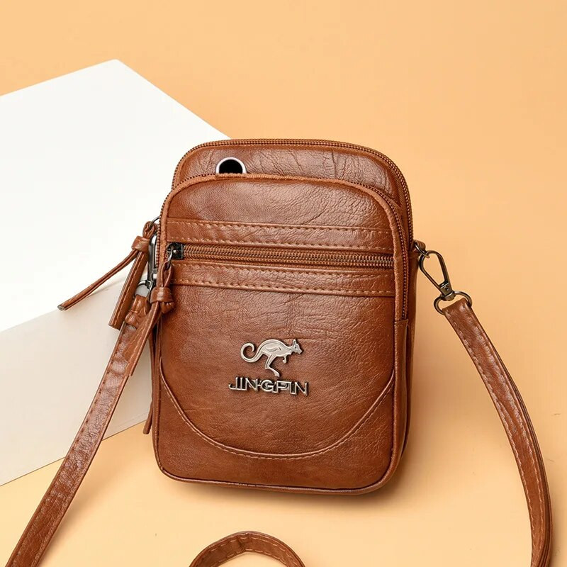 Crossbody Bag Nauja PU minkštos odos tekstūros vienguba rankinė per petį Minimalistinė mamos laisvalaikio maža kvadratinė mobilioji „Zero Wallet“ rankinė