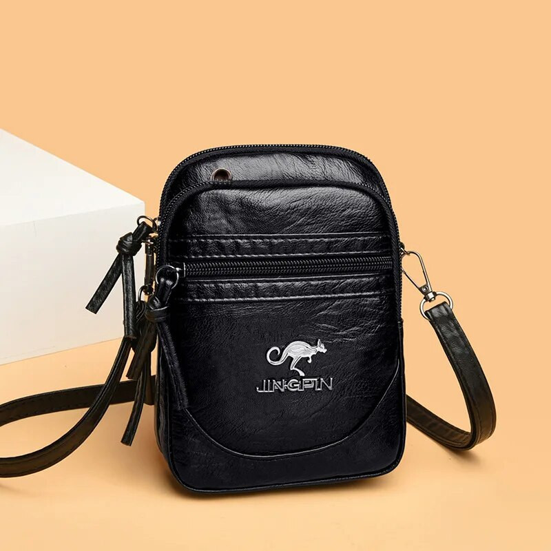 Crossbody Bag Nauja PU minkštos odos tekstūros vienguba rankinė per petį Minimalistinė mamos laisvalaikio maža kvadratinė mobilioji „Zero Wallet“ rankinė