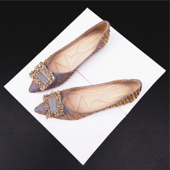 Плоски обувки с квадратни копчета Дамски нови пролетни/есенни дамски обувки Плитки остри пръсти Модни всички сезони Леки обувки Ladybird
