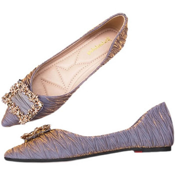 Γυναικεία Flat παπούτσια με τετράγωνο κουμπί Νέα άνοιξη/φθινόπωρο γυναικεία παπούτσια Μόδα με ρηχά μυτερά δάχτυλα για όλες τις εποχές Ελαφρά παπούτσια πασχαλίτσας