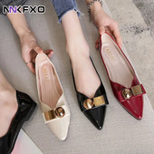 Didesnio dydžio 33-43 moteriški minkštu padu plokščiapadžiai Metaliniai bateliai balerina moteriški batai chaussure femme slip ant smailių nosies mokasinai vc3098